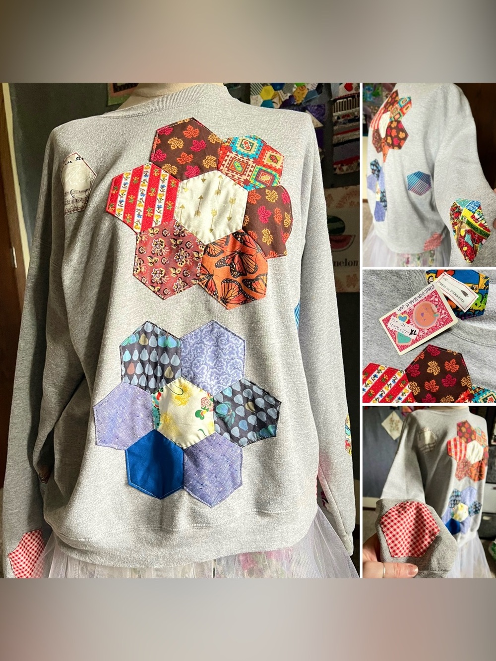 Quilty Crewneck Sweatshirt - Autumn Flowers